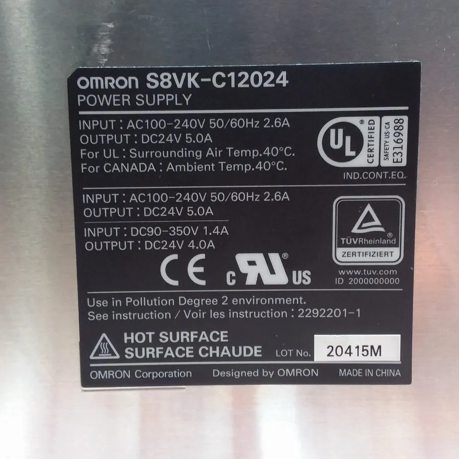 Блок питания OMRON S8VK-C12024 Din Rail Power Supply S8VK-C12024/ED2 120W 24VDC