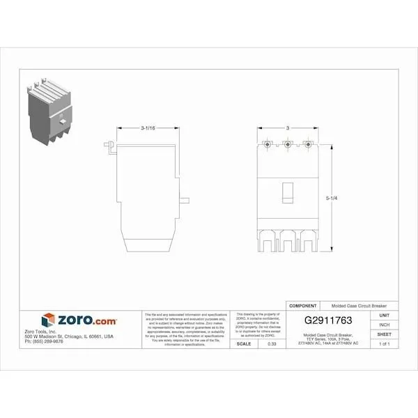 Автоматический выключатель GE General Electric 100A Circuit Breaker, 3-Pole, 480