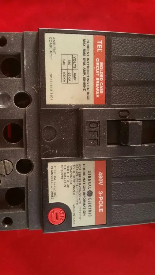 Автоматический выключатель GE TE TEL TEL134070 3 Pole 70 Amp 480v Circuit Breake