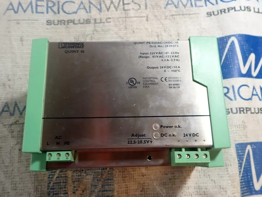 Блок питания Phoenix Contact, Quint PS-120AC/24DC/10, 2939072, Power Supply 24vD