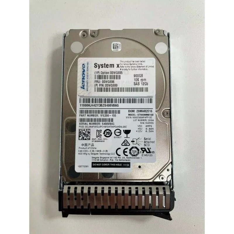 Жёсткий диск Lenovo 00WG695 00WG696 00WG699 900GB 12Gbps 10K 2.5" SAS HDD HARD D