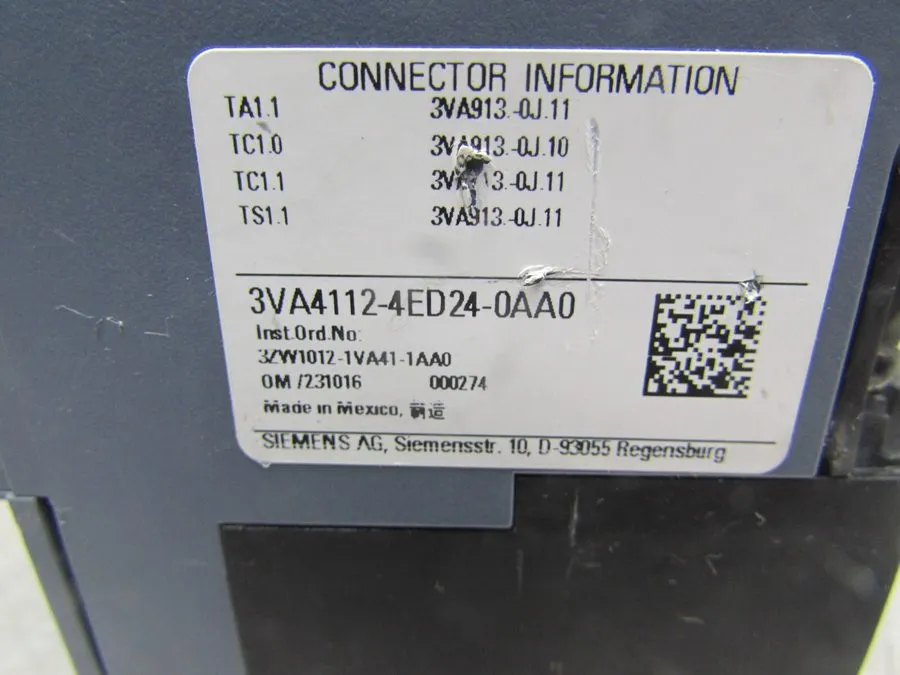 Автоматический выключатель Siemens 3VA4112-4ED24-0AA0 125A 2-Pole 480V 3VA4 Circ