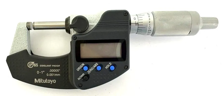 Микрометр 0-1" COOLANT PROOF DIGITAL MICROMETER .0005" RATCHET THIMBLE MITUTOYO 