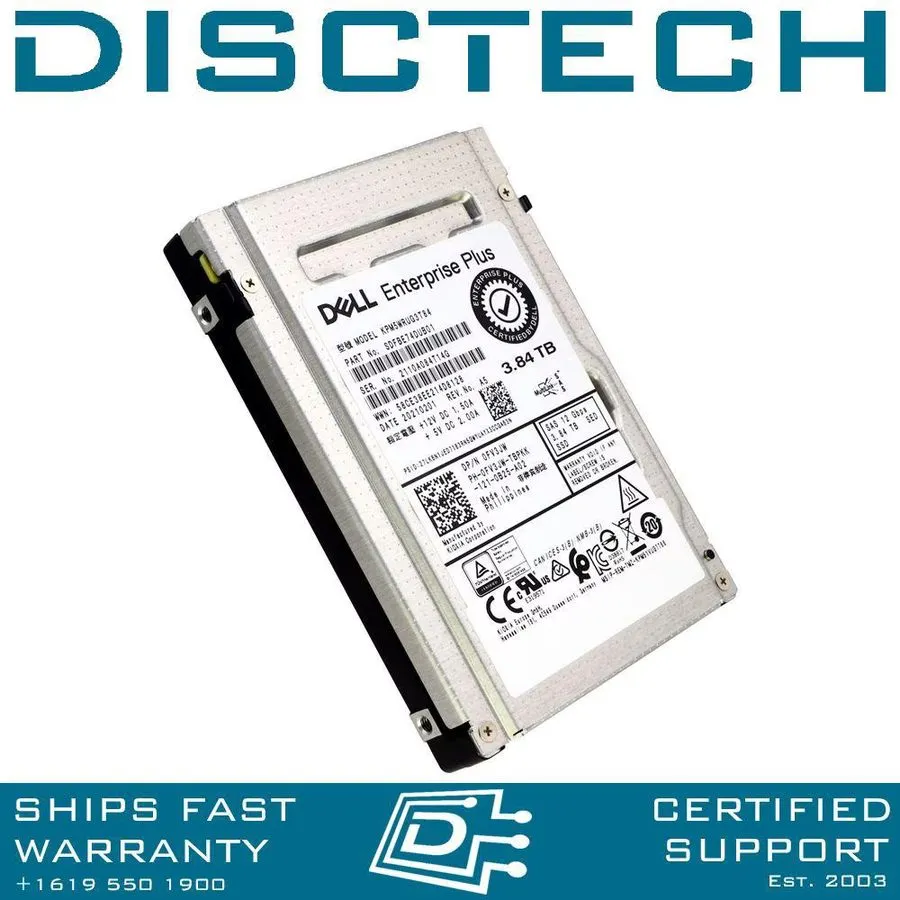 SSD-накопитель Dell FV3JW KIOXIA Toshiba KPM5WRUG3T84 3.84TB 2.5" 12Gb RI SED FI