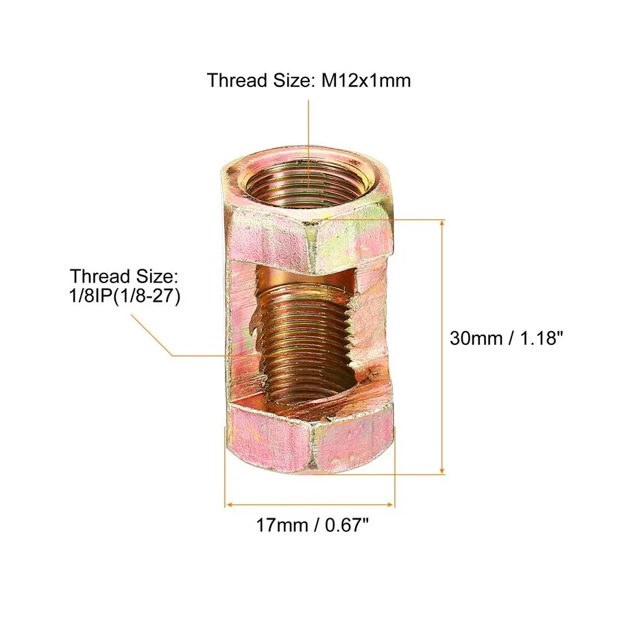 Датчик 1/8IP to M12x1mm Hex Coupling Nut Female Connector 30mm Sleeve Nut Joint