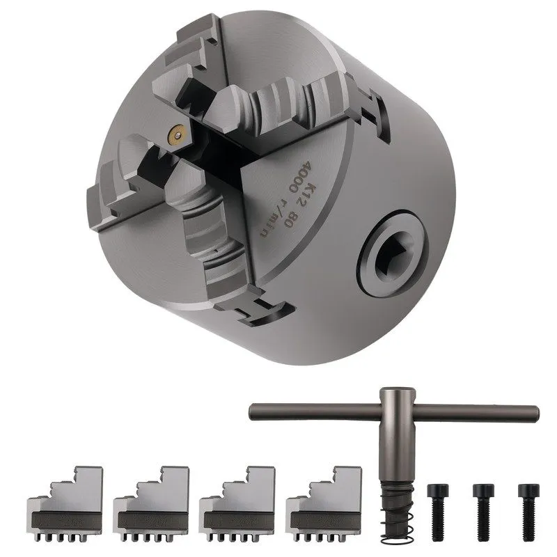 Режущий инструмент 4 Jaw Lathe Chuck K12-80 80mm Self Centering — фото лота 2