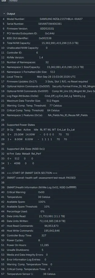 SSD-накопитель Samsung PM9A3 15.36TB Nvme 2.5inch U.2 SSD MZ-QL215T0 15TB 100% g