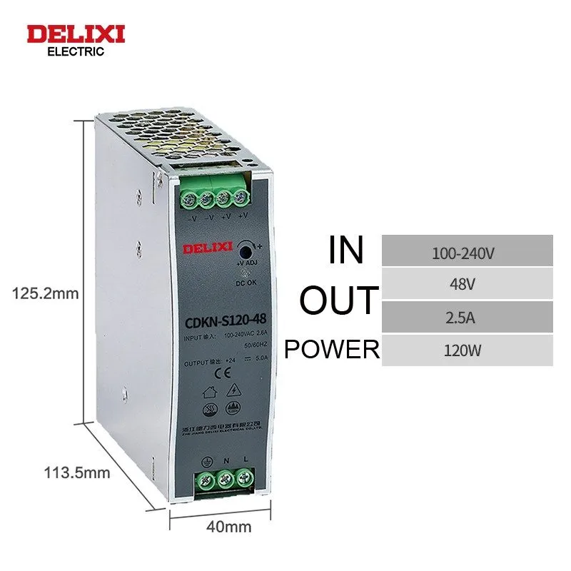 Аккумулятор CDKN-S 75W 120W 12V/24V/48V DIN-rail power supply