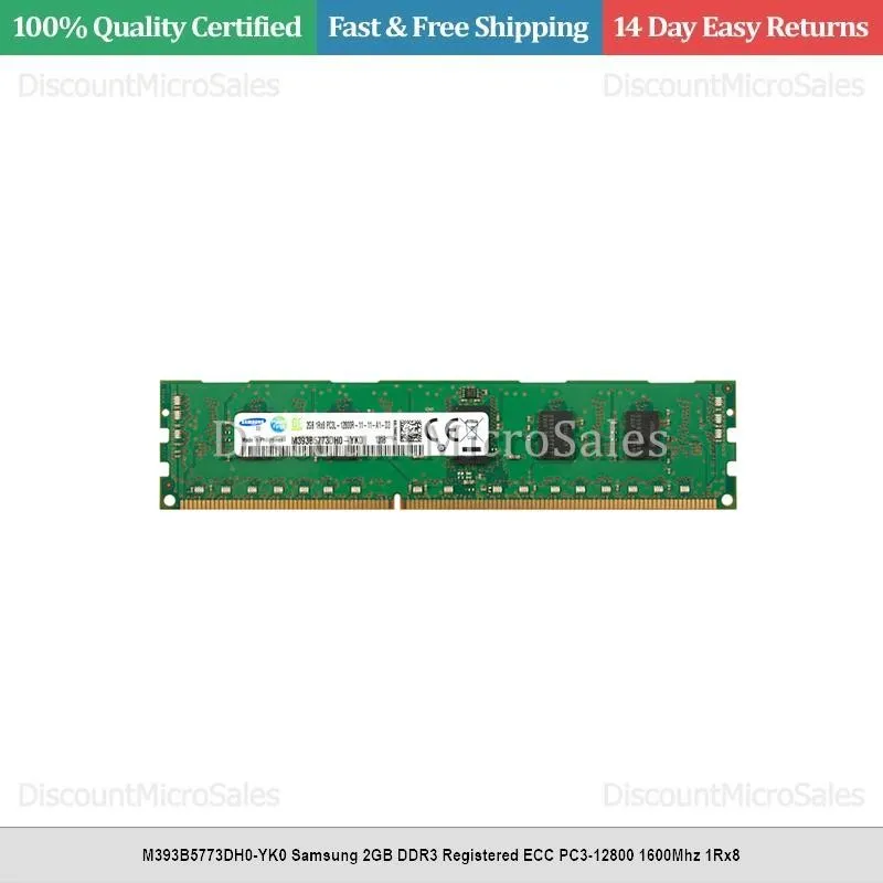 Модуль памяти Samsung 2GB 1600MHz ECC Reg PC3L-12800 1Rx8 240-Pin Server RAM M39