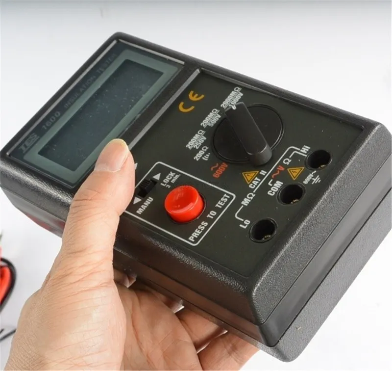 Тестер Insulation Tester TES-1600 200MΩ/250V 2000MΩ/1000V 200MΩ/500V