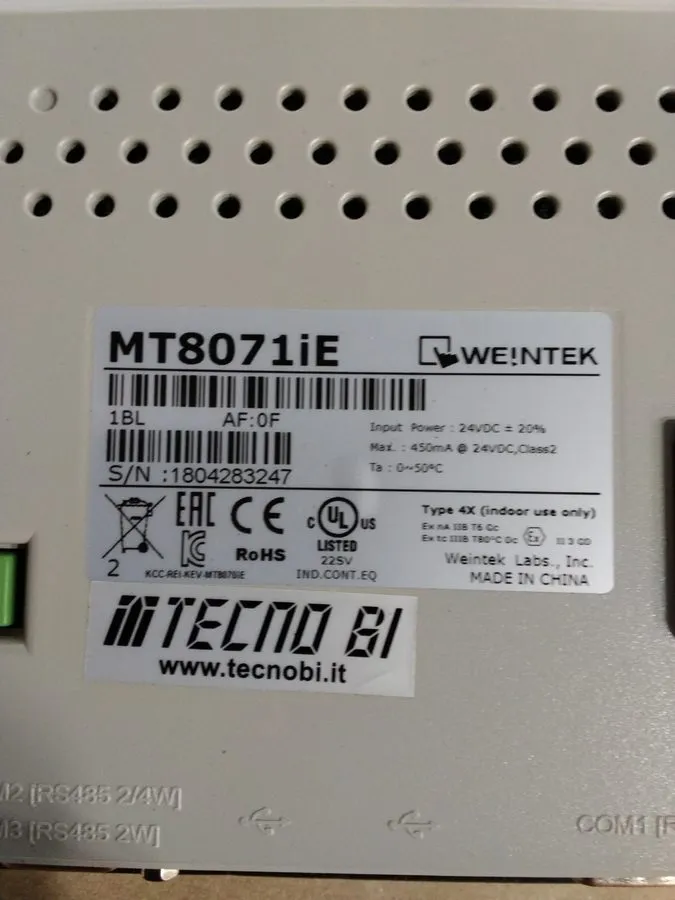 Панель оператора MT8071iE Weintek 7 Inch Touch Screen HMI