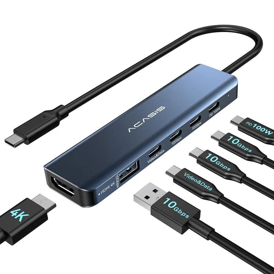 Док-станция USB C Splitter with 4K60Hz Video Output, USB C Hub 10Gbps with 1xHDM