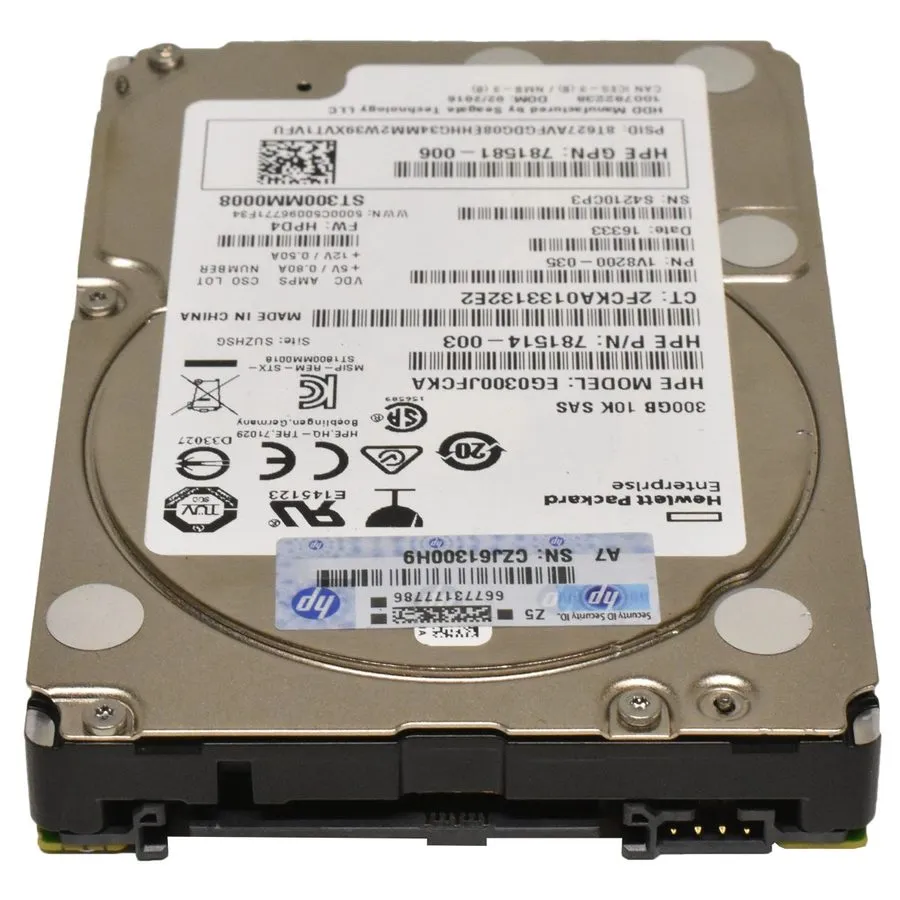 Жёсткий диск EG0600FBDSR COMPATIBLE 1 Year BBO HPE 600GB SAS 6G 10K SFF DP HDD