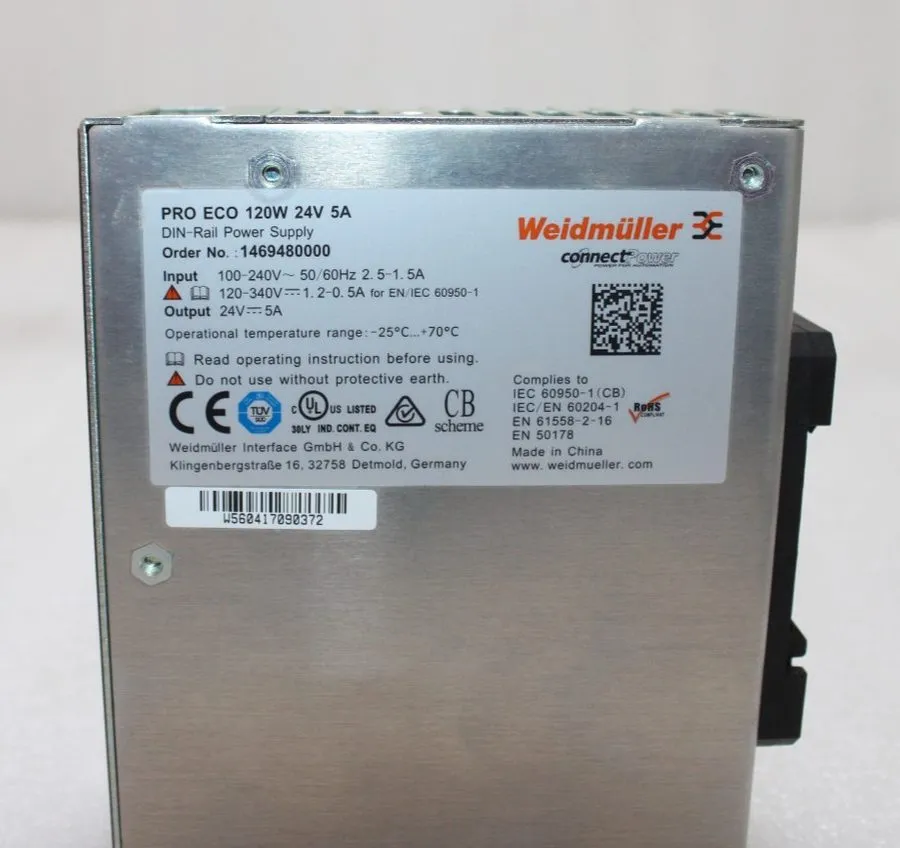 Блок питания Weidmüller 1469480000 PRO ECO DC DIN-Rail Power Supply 120W 24VDC 5