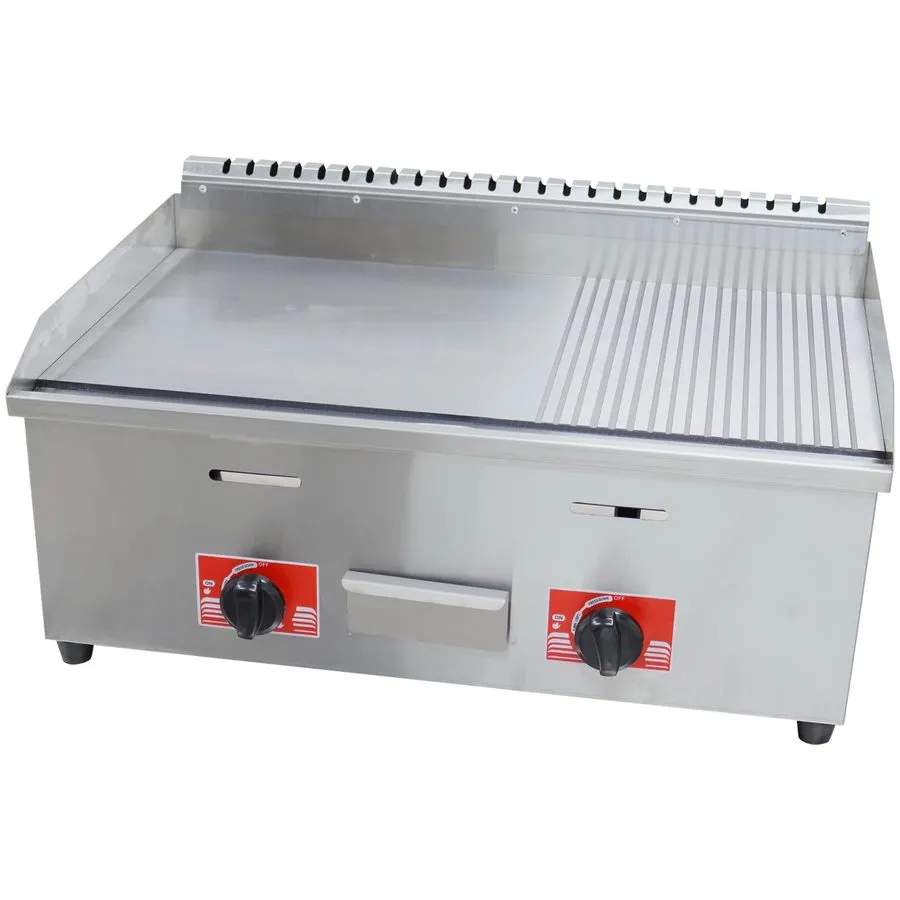 Гриль Commercial Gas Griddle Flat Top Grill Half Grooved 28" Stainless Steel 280