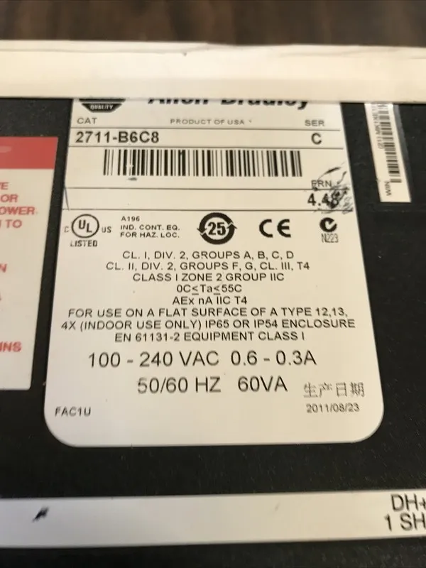 Панель оператора ALLEN BRADLEY 2711-B6C8 SER B FRN 4.44 PANELVIEW 600 OPERATOR P — фото лота 1