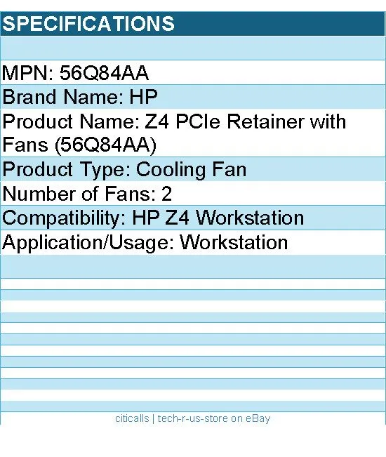 Рабочая станция HP 56Q84AA Z4 PCIe Retainer with Fans — фото лота 1