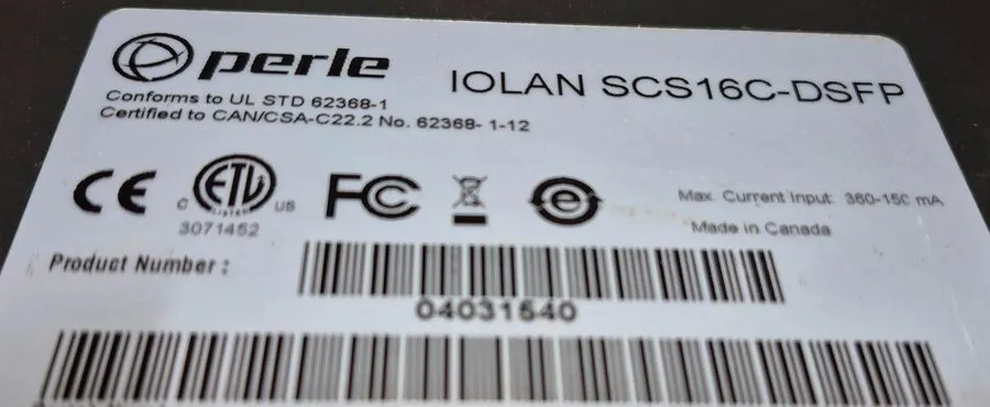 Сервер Perle IOLAN SCS16C-DSFP 16 Ports Secure Console Server 16x RJ-45 RS-232