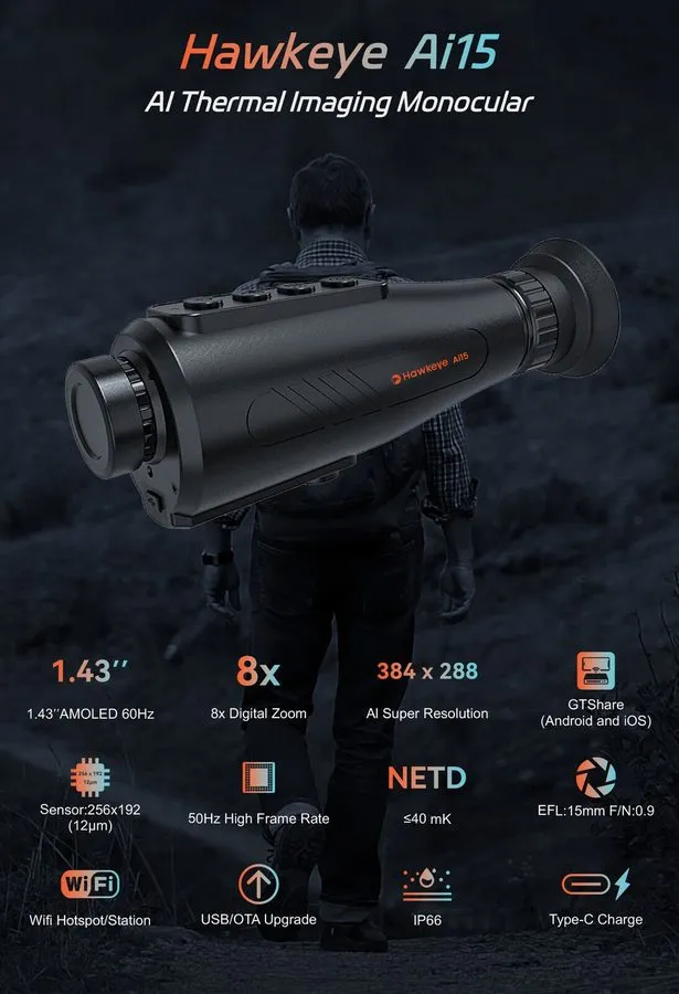Оптико-электронная система Handheld Hunting Thermal Monocular Night Vision AI384