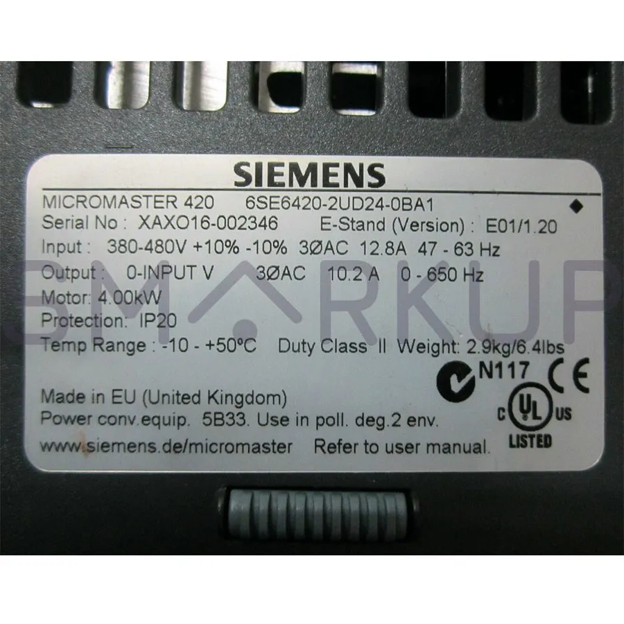 Частотный преобразователь SIEMENS 6SE6420-2UD24-0BA1 Inverter Drive MICROMASTER 