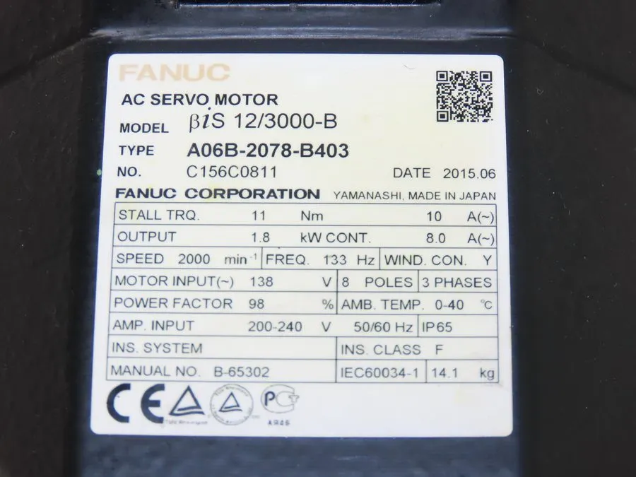 Серводвигатель FANUC A06B-2078-B403 AC servo motor Shipping