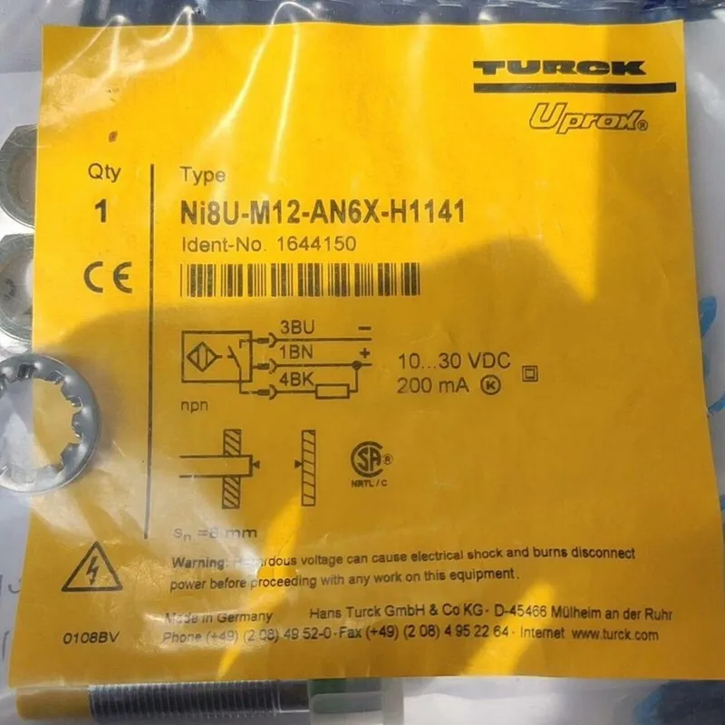 Датчик приближения TURCK Ni8U-M12-AN6X-H1141 PROXIMITY SENSOR 10-30VDC 200mA 8mm