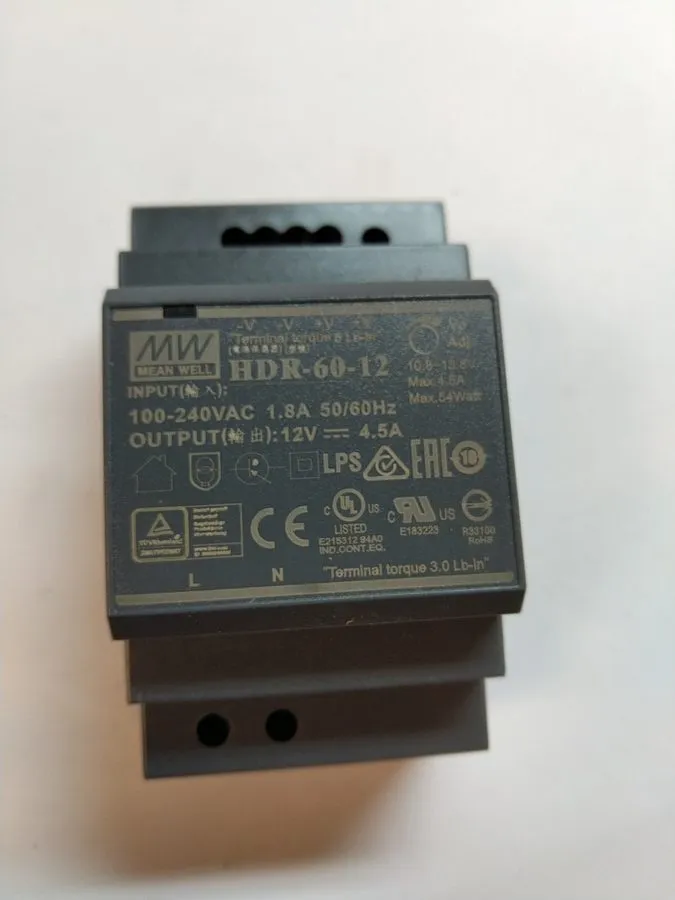 Блок питания DIN Rail Power Supply 100-240VAC 1.8A 50/60Hz Mean Well HDR-60-12
