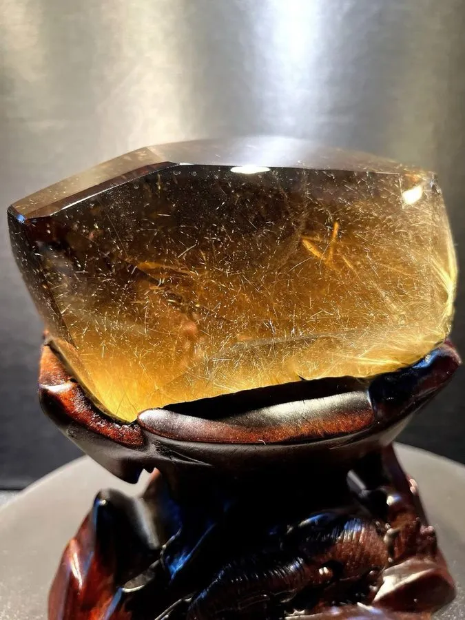Лабораторный прибор 4.158LB TOP Natural Gold Rutilated Quartz Crystal Mineral sp