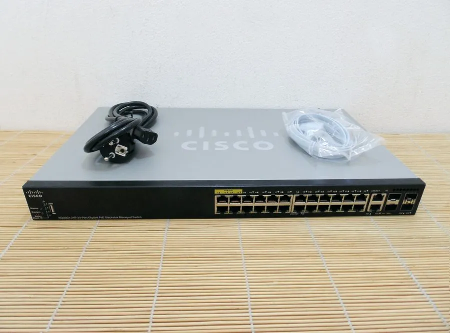Коммутатор Cisco SG350X-24P-K9 24 10/100/1000 PoE+ ports 8 support 60W PoE