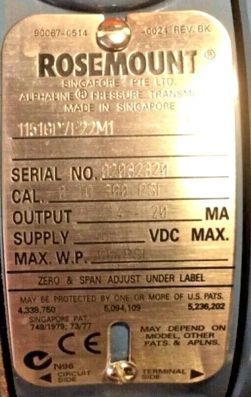 Датчик давления ROSEMOUNT 1151GP7E22M1 Gage Pressure Transmitter