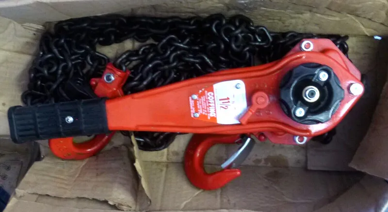 Таль Dayton 48ME57 Lever Chain Hoist 6000 lb. Load 15 ft. Hoist Lift 9/16" Hook — фото лота 2