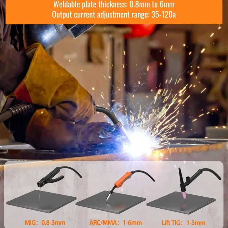 Сварочная маска 3in1 HBM1200 MIG TIG Welder No Gas Inverter 110/230V DC ARC TIG