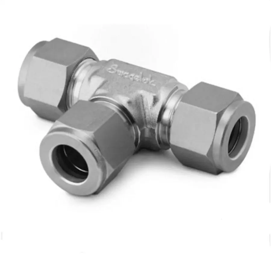Фитинг Swagelok 316 Stainless Steel Tube Tee Fitting 1" w/Nuts SS-1610-3