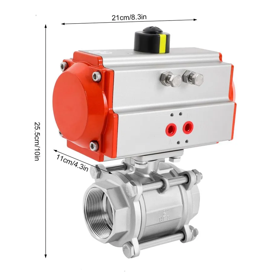 Клапан 2"Ball Valve Pneumatic Air Actuated Stainless Single Acting DN50 1000PSI — фото лота 1