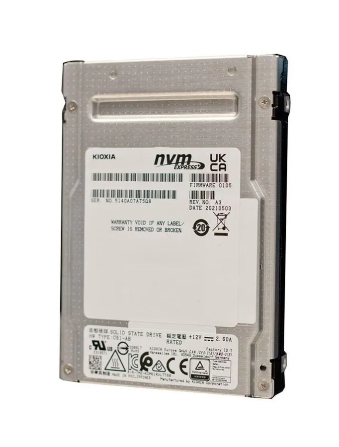 SSD-накопитель KIOXIA CD6-R 7.68TB NVMe PCIe 4.0 2.5" U.3 Internal SSD KCD6XLUL7