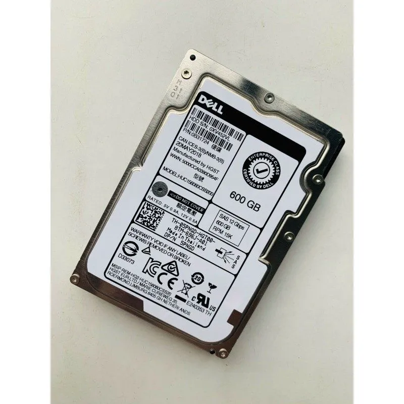 Жёсткий диск DELL 5PNGD 05PNGD HUC156060CSS200 600GB 15K 12Gbps SAS 2.5" Hard Dr