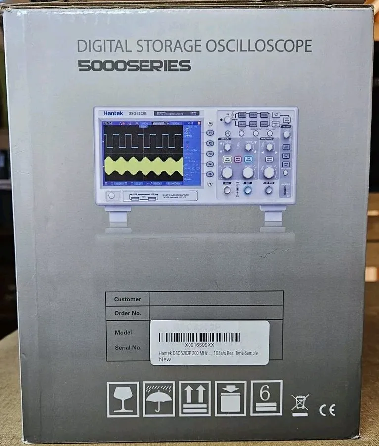 Осциллограф Hantek DSO5202P Digital Oscilloscope 200MHz 2Channels 1GSa/s 7'' TFT