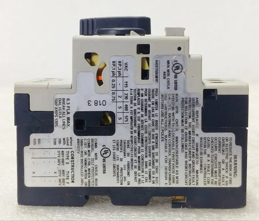 Автоматический выключатель Allen Bradley 4-6.3A 3 Pole Motor Protection Circuit 