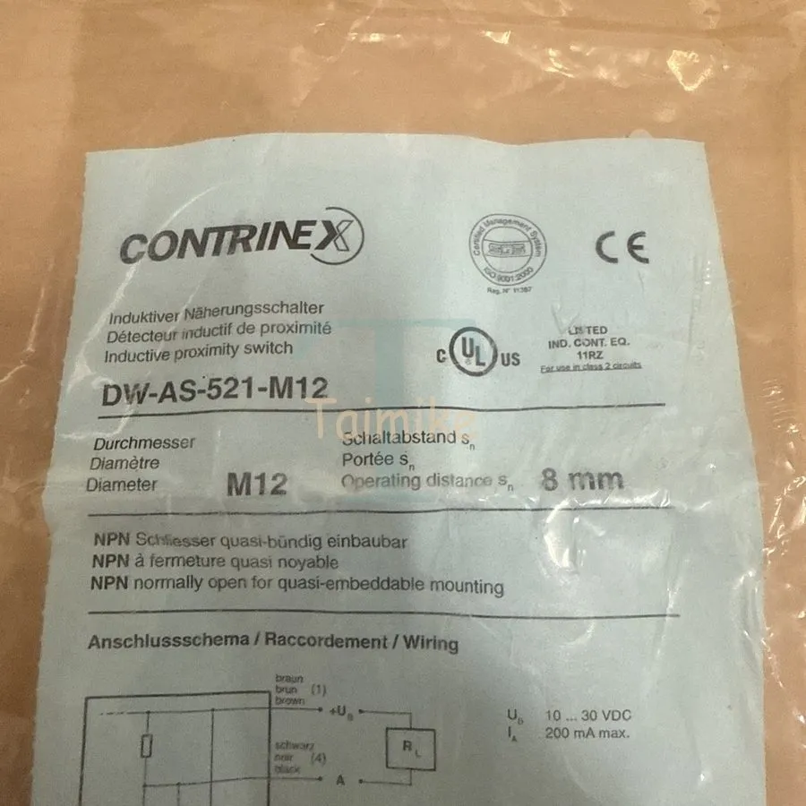 Датчик приближения Contrinex DW-AS-521-M12 Inductive Proximity Switch Sensor 8mm