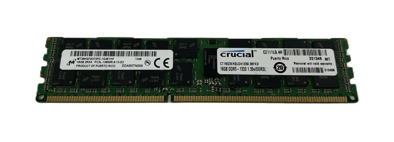 Модуль памяти 16GB Micron DDR3 ECC RDIMM PC3L-12800R MT36KSF2G72PZ And 1 PC3-149