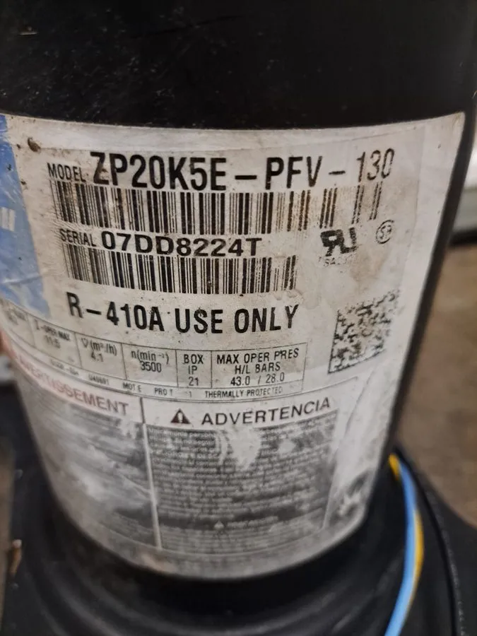 Компрессор Copeland ZP20K5E-PFV-130 Scroll Compressor 2 Ton 208-230V 1PH 20000 B