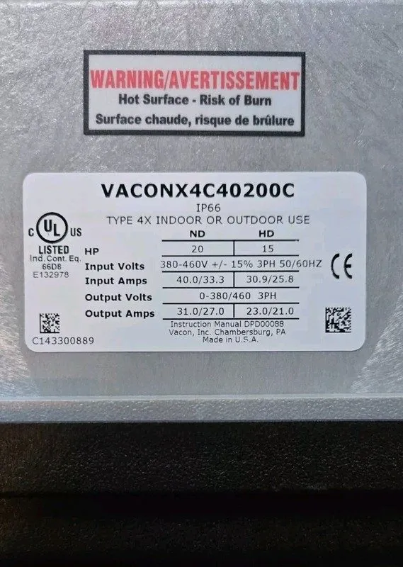 Частотный преобразователь DANFOS VACON X4C40200C VARIABLE FREQUENCY AC DRIVE