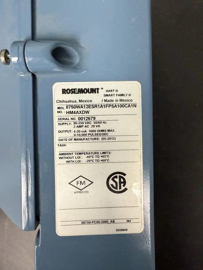 Расходомер Rosemount 8750WA12ESR1A1FPSA100CA1N Magnetic Flowmeter/flowtube Trans — фото лота 2