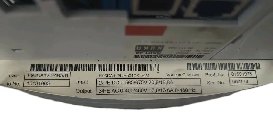 Сервопривод Kuka E93DA123I4B531 Robot Servo Drive — фото лота 2
