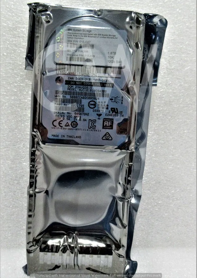 Жёсткий диск IBM 01AC598 01EJ027 01EJ029 1.8TB V5000 GEN2 10K 12GB 2.5 SAS Hard 