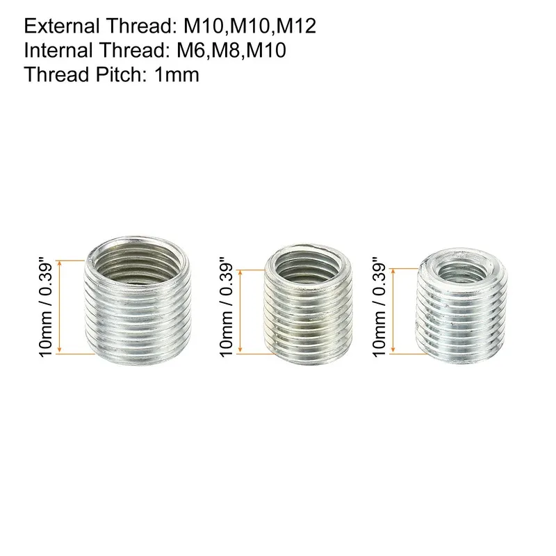 Датчик 1 Set M10xM6 M10xM8 M12xM10 Thread Adapters Sleeve Reducing Nut 10mm Conn — фото лота 2