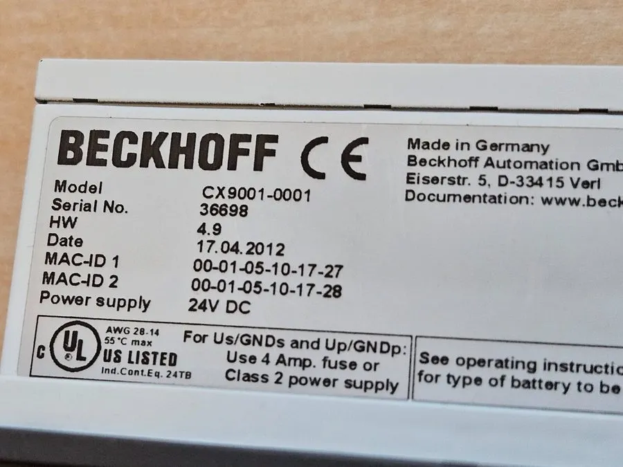 ПЛК Beckhoff CX9001-0001 HW4.9