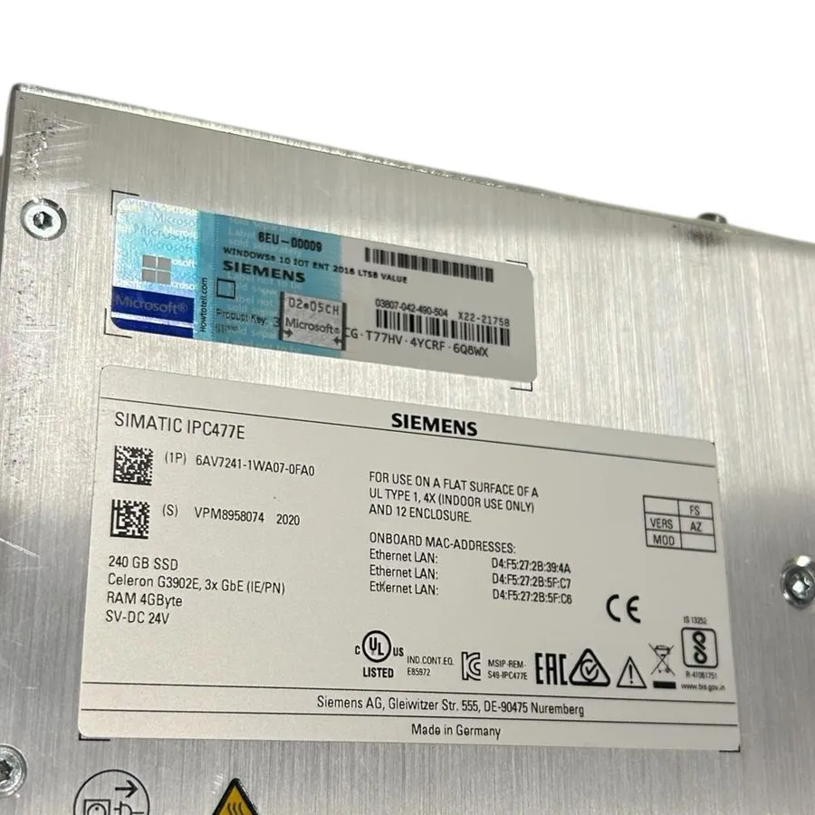 Промышленный компьютер Siemens SIMATIC IPC 477E 15" Multitouch Panel 6AV7241-1WA — фото лота 1