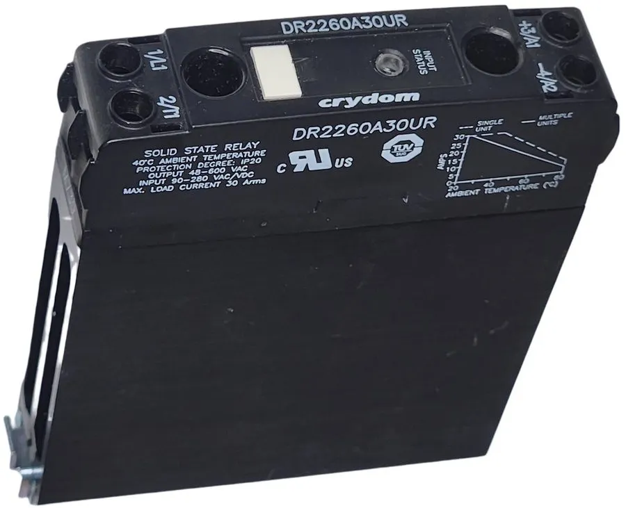 Реле Crydom DR2260A30UR Solid State Relay 30A 90-280VAC/DC 600VAC .5-3HP kW
