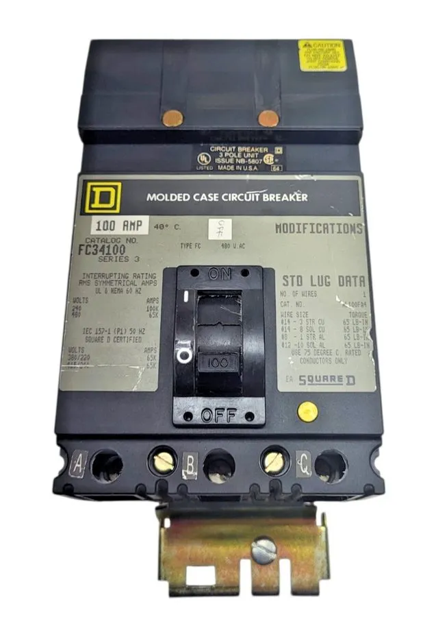 Автоматический выключатель Square D FC34100 circuit breaker Iline 3pole 100 amp 